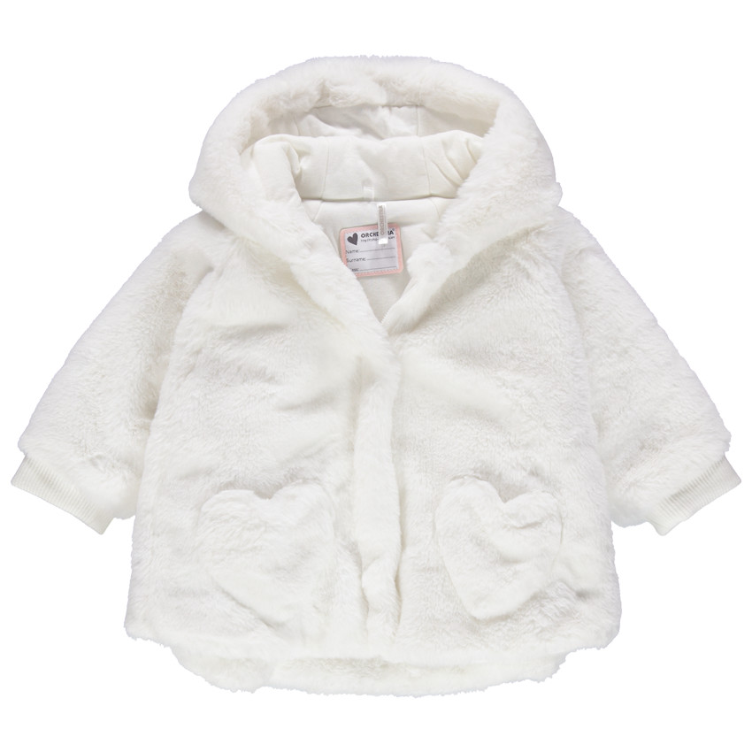 Veste en sherpa forme cape avec capuche à oreilles en relief 