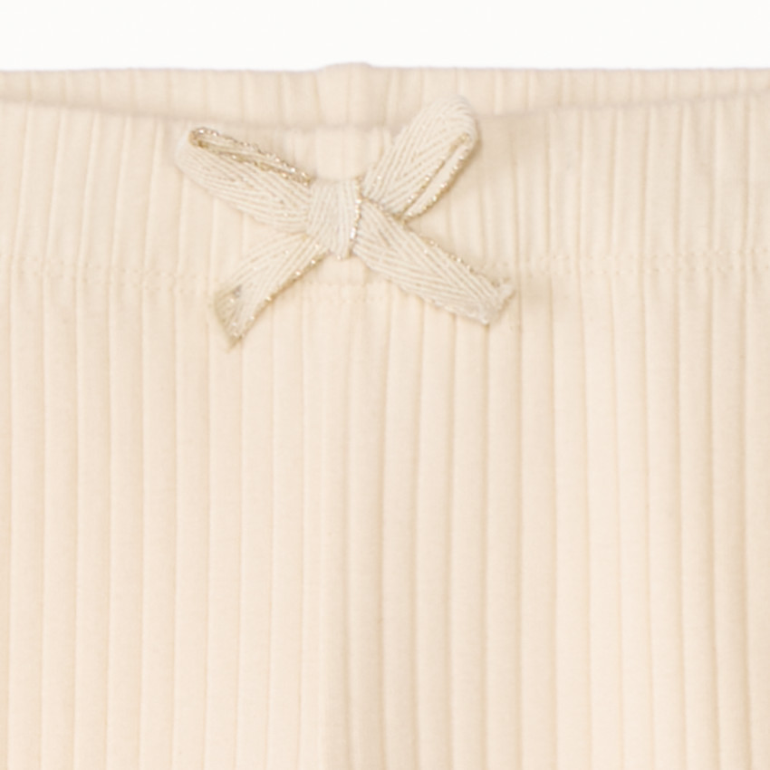 Legging côtelé uni à nœud pour fille 