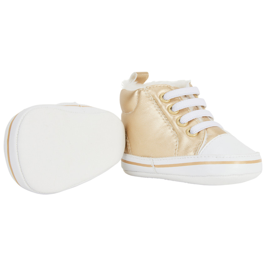 Baskets montantes effet métallisé pour bébé fille 