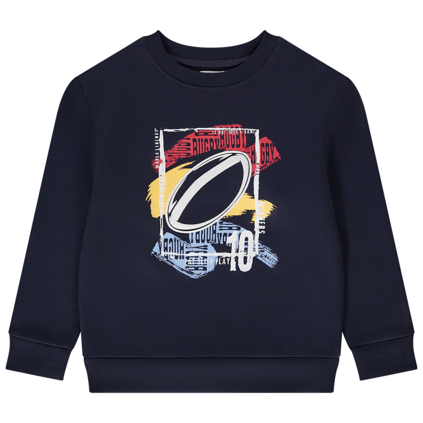 Sweat en molleton print rugby pour garcon
