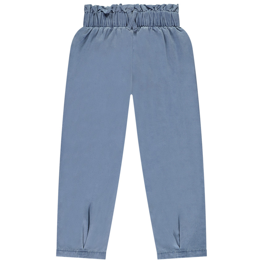Pantalon fluide en toile avec taille élastiquée pour fille 