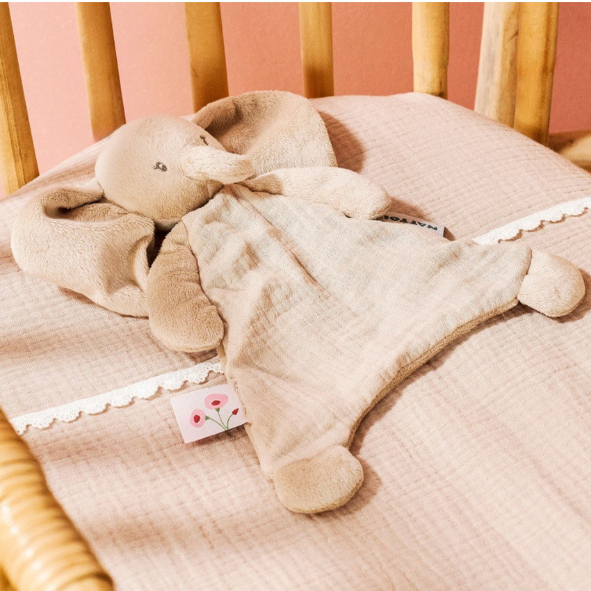 Mini doudou - Eléphant - Fanfan - Sable - 25x20 cm 