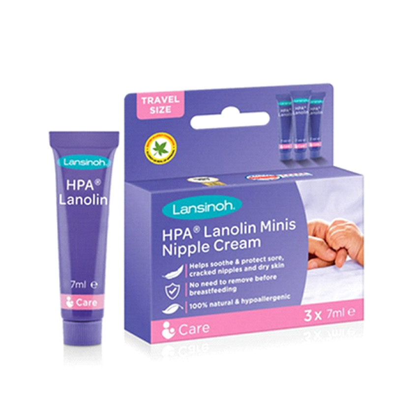 Lansinoh - Crème de soin Lanoline HPA - 3X7ml - Bleu