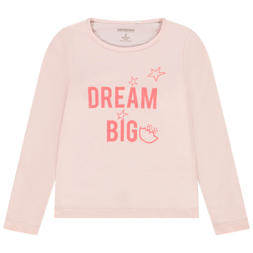 T-shirt manches longues en jersey avec print pour fille
