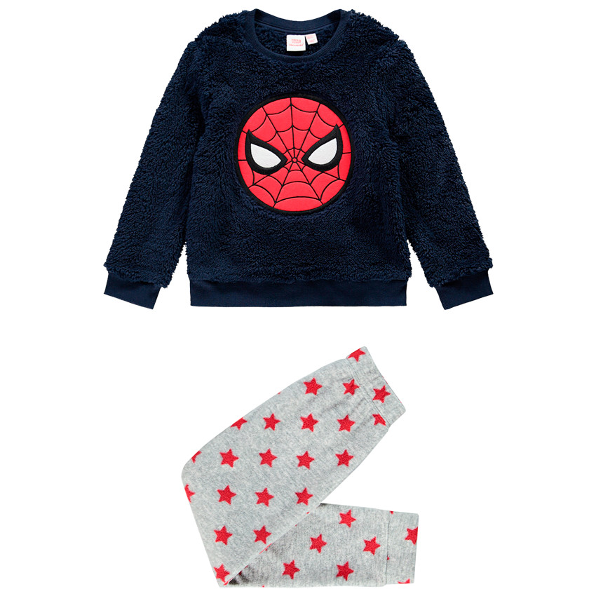 pyjama en sherpa et polaire spider-man marvel pour enfant garçon - bleu foncé