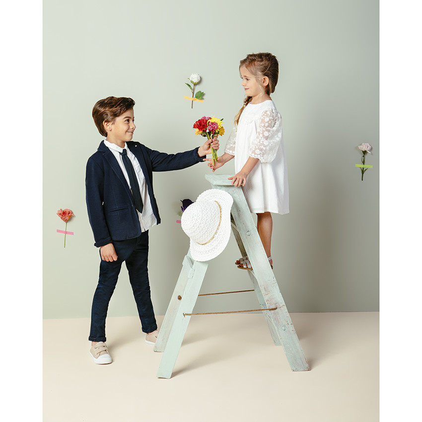 Blazer en coton bleu marine 