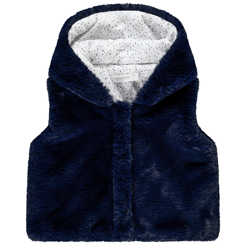 Gilet à capuche en sherpa pour fille doublure jersey 