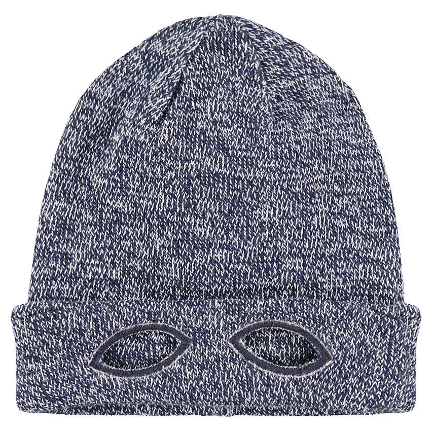 Bonnet en tricot chiné effet masque 