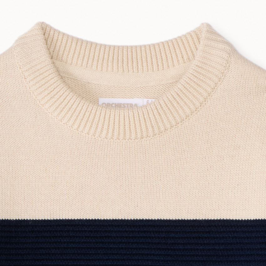 Pull rayé en tricot fantaisie pour garçon 