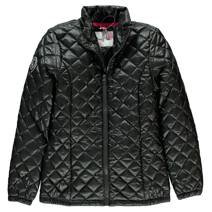 Junior - Parka noire effet brillant et matelassé  