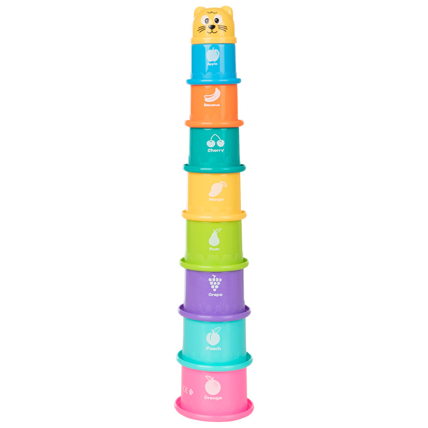 Jouet de bain tasses empilables x9 
