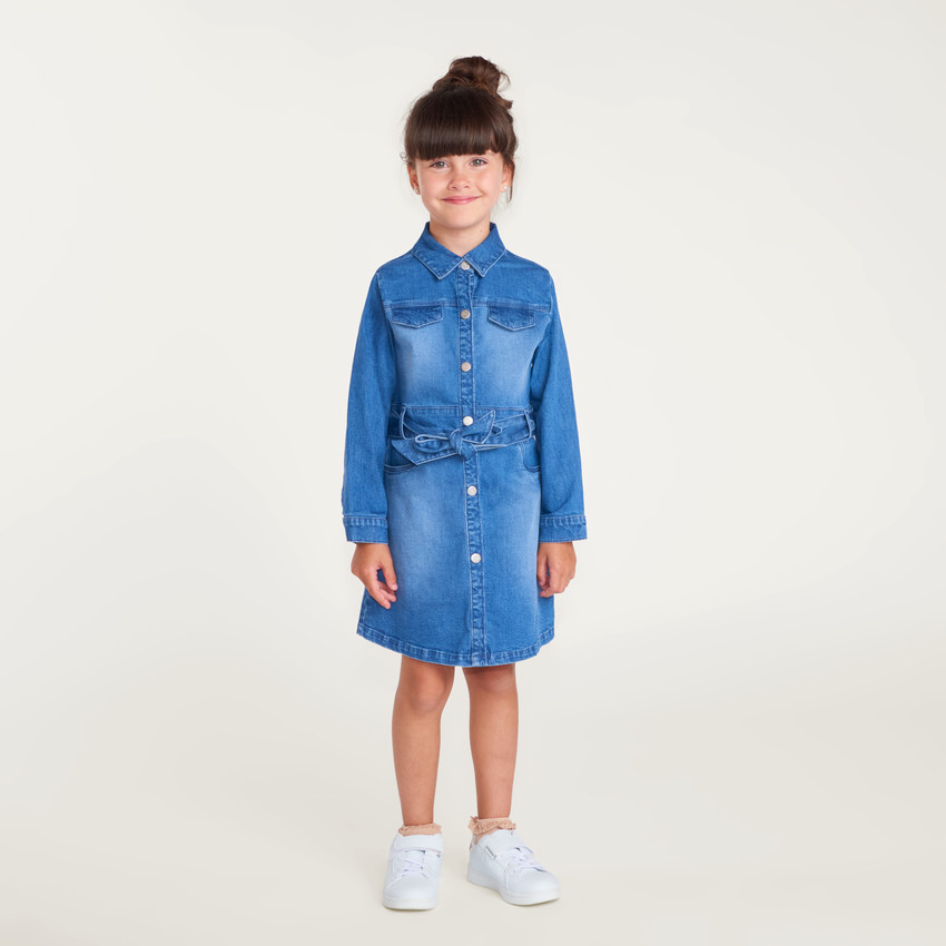 Robe en jean manches longues fille 