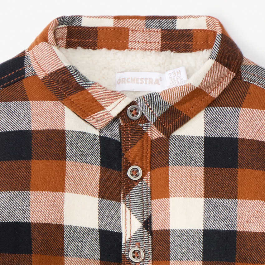 Surchemise à carreaux en flanelle doublée pour bébé garçon  