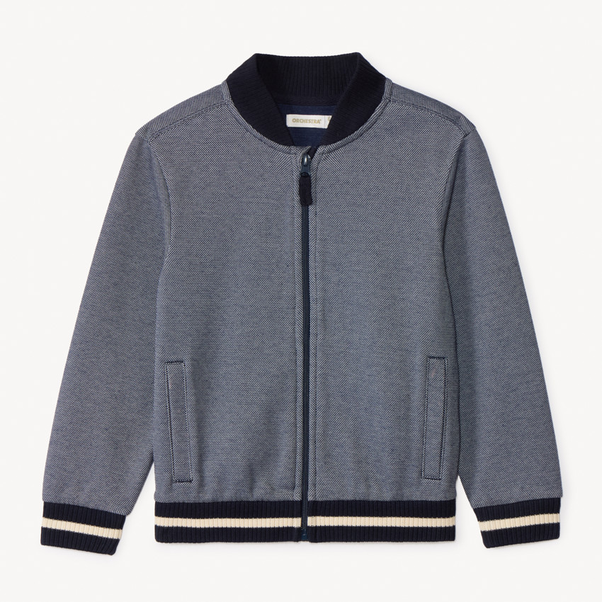 Gilet col teddy en piqué pour garçon