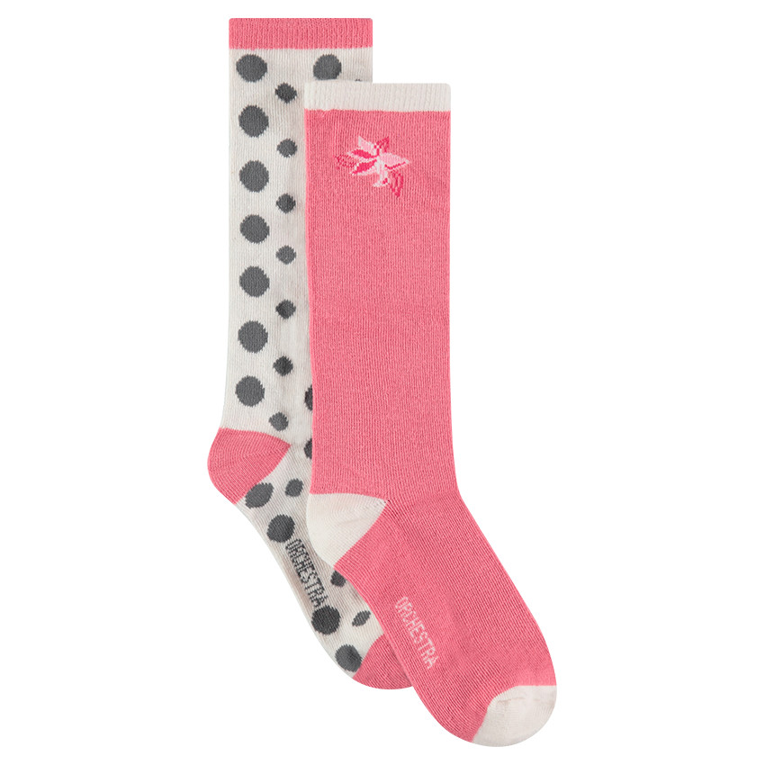 Lot de 2 paires de chaussettes hautes avec motifs fantaisie en jacquard 