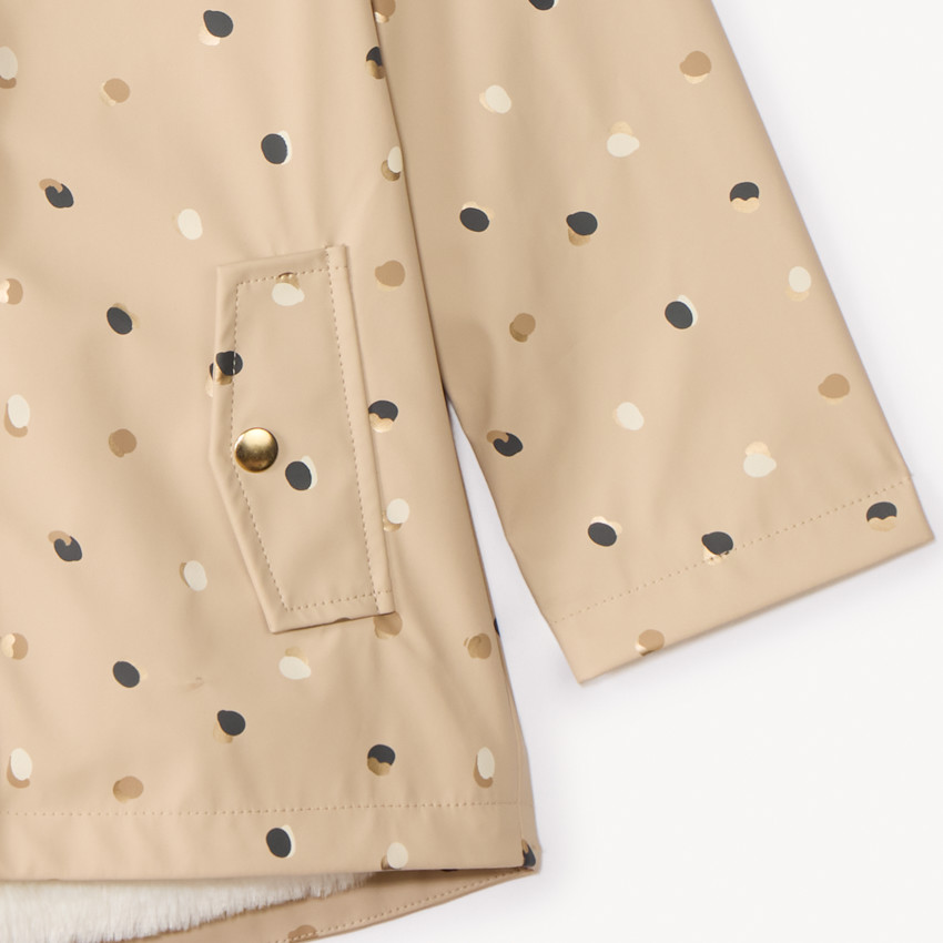 Parka gomme imprimé pois et doublée pour fille 