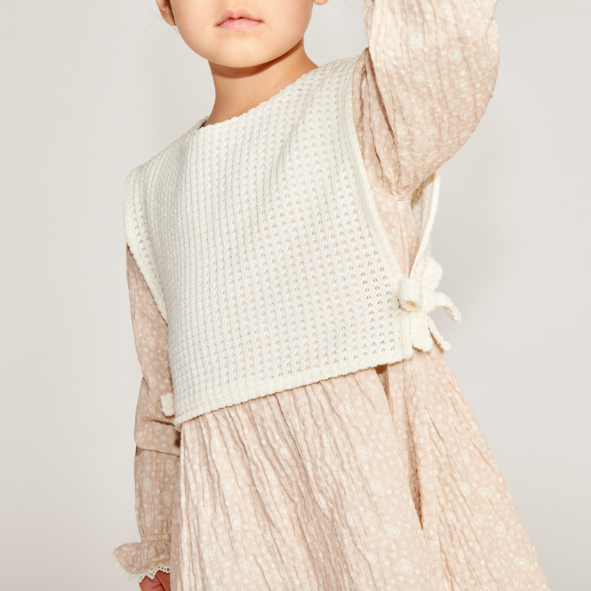 Robe manches longues à motifs paisley 2-en-1 pour bébé fille 