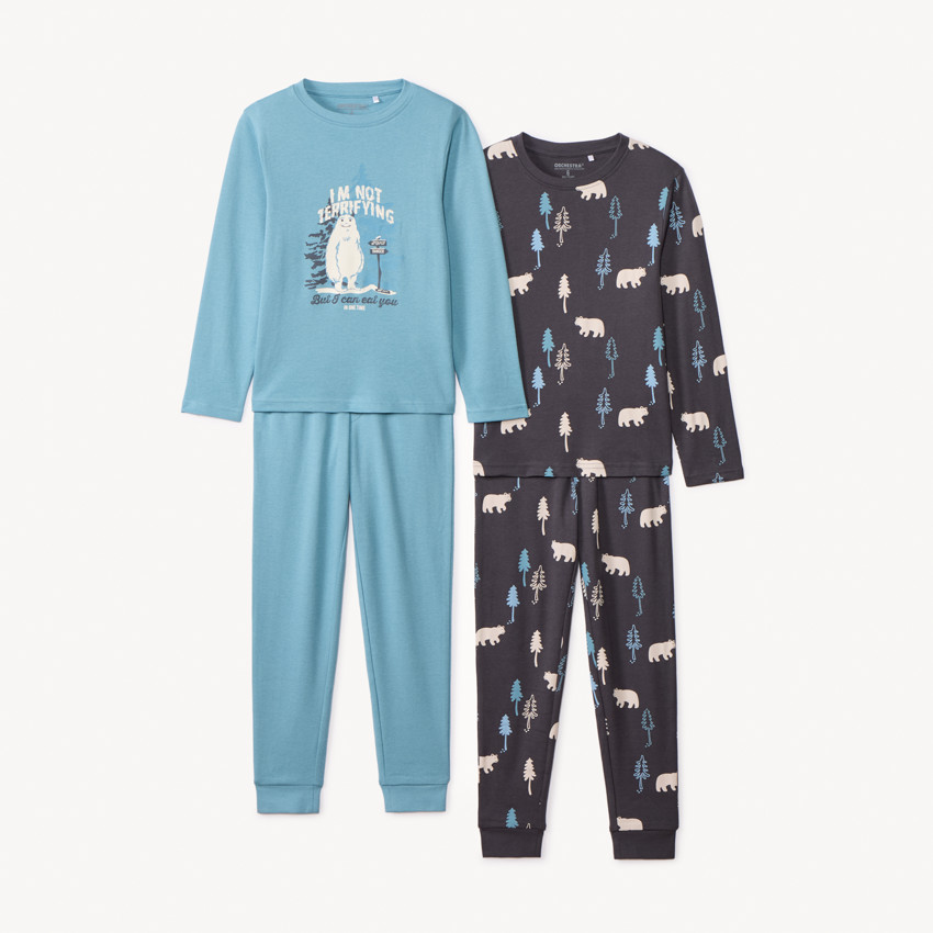 Lot de 2 sets de pyjamas en interlock pour garçon
