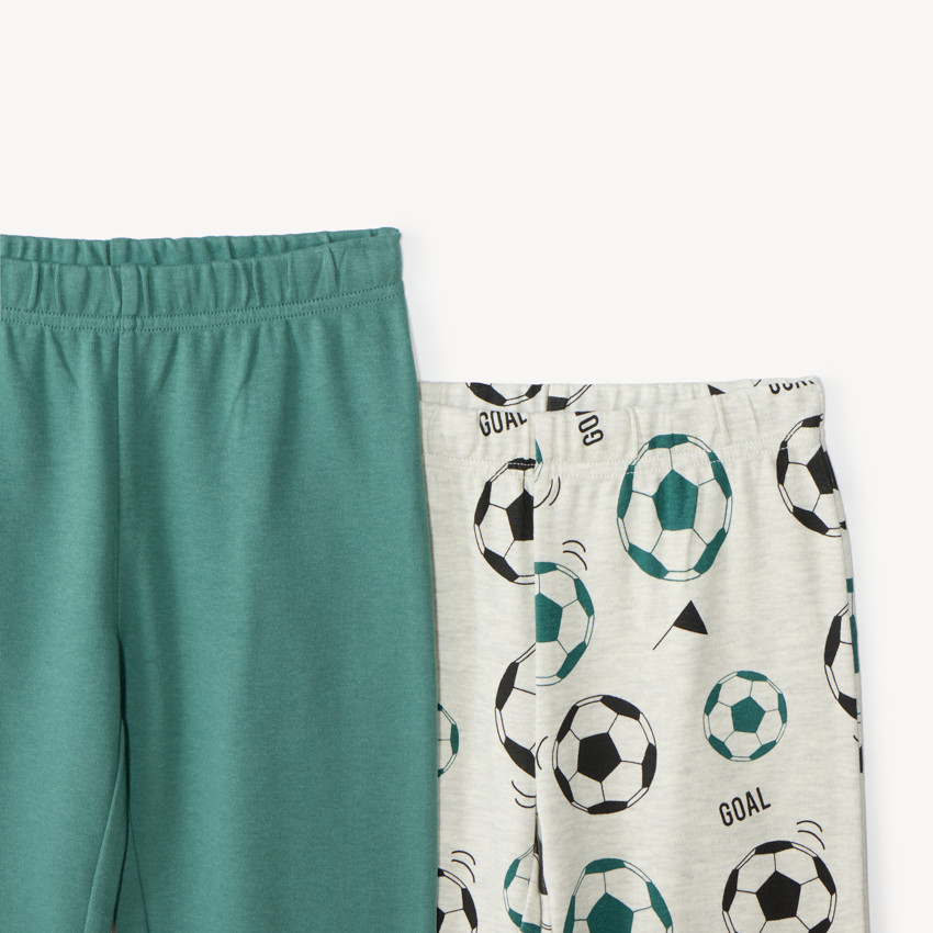 Set de 2 pyjamas longs garçon motif football 