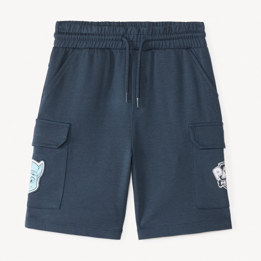 Short en maille style cargo badge Chase de la Pat'Patrouille pour garçon