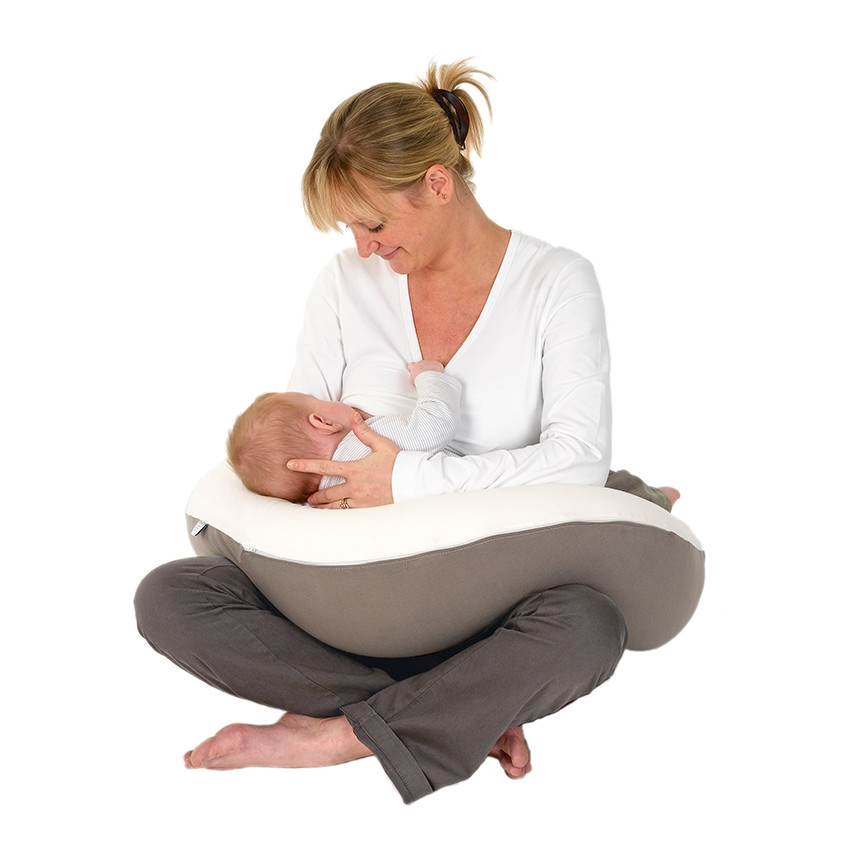 Coussin d'allaitement Buddy Home - Blanc/Taupe 