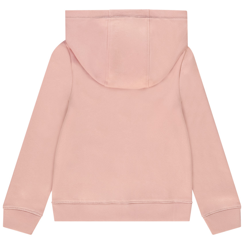 Gilet à capuche uni molletonné et brodé pour fille 
