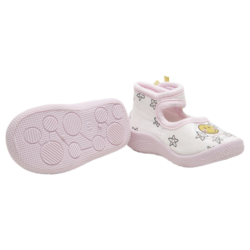 Chaussons forme babies avec badge Smiley Baby et étoiles 