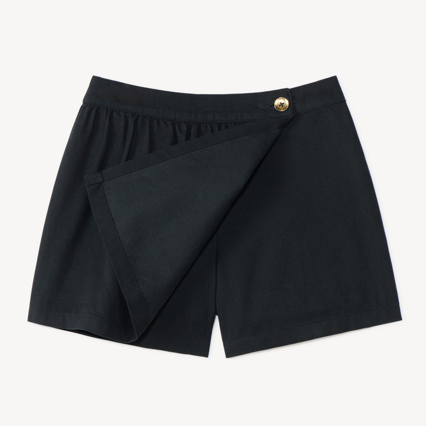 Jupe-short fille effet portefeuille 