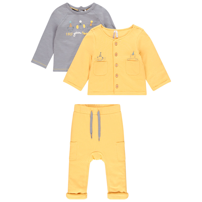Ensemble 3 pièces print animaux pour bébé garçon 