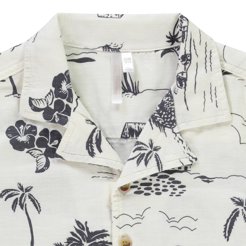 Chemise manches courtes imprimé île tropicale pour bébé garçon 