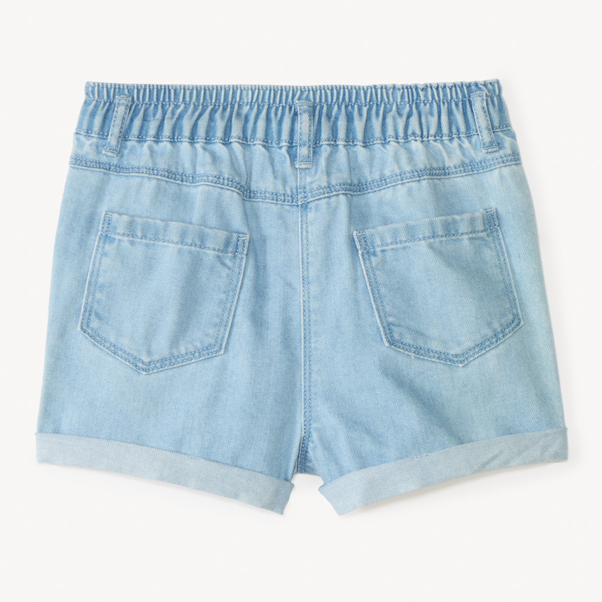 Short en jean broderie fraises et cerises pour fille 