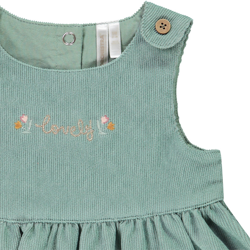 Ensemble 2 pièces body + robe velours pour bébé fille 