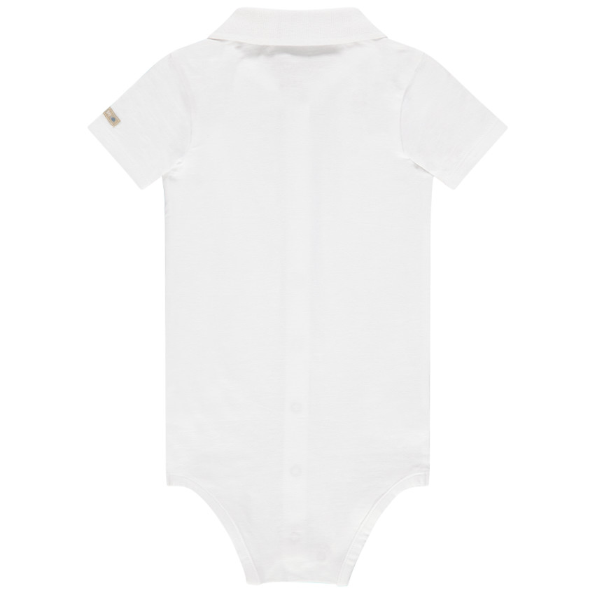 Body manches courtes col polo en coton bio 