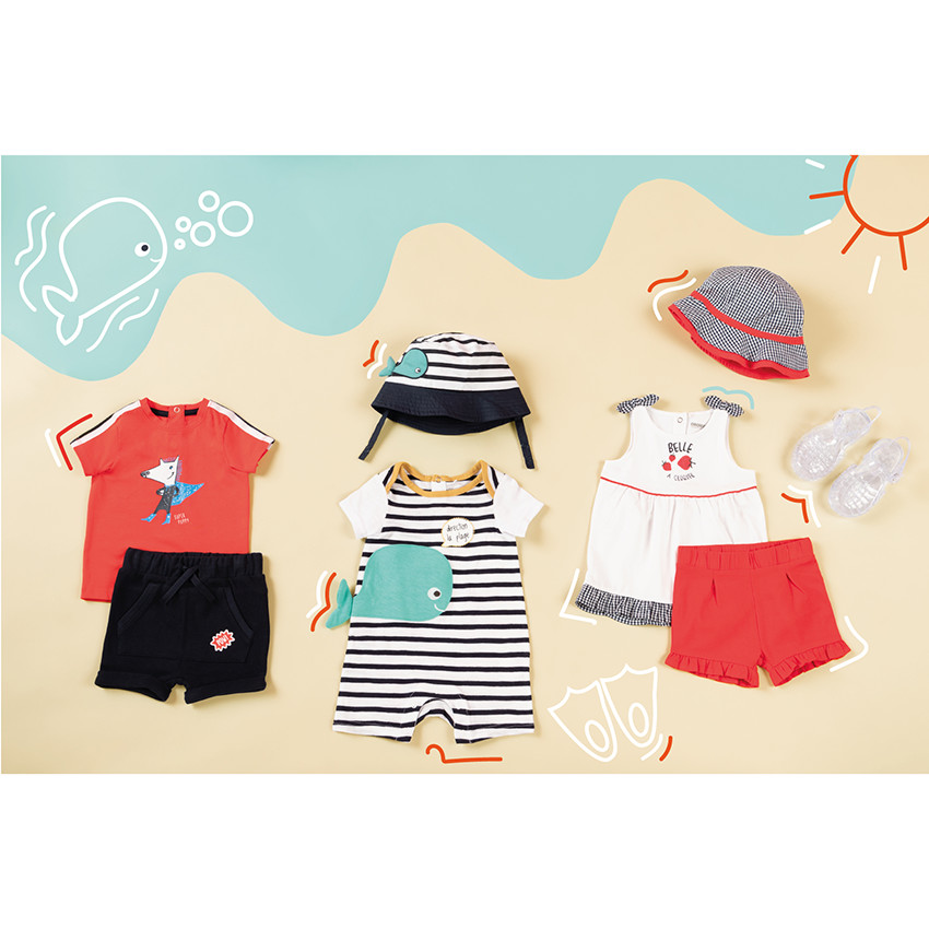 Ensemble avec tunique détails vichy et short uni volanté 