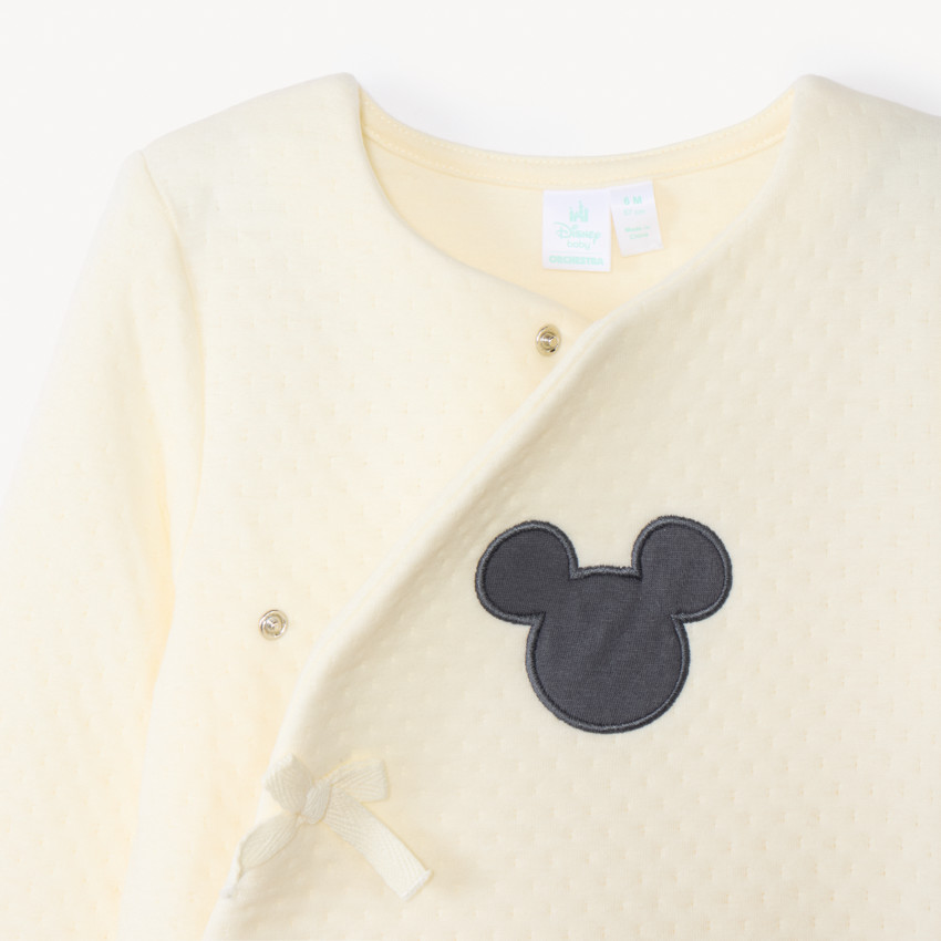 Combinaison longue unie effet cache-cœur Mickey Disney pour bébé   