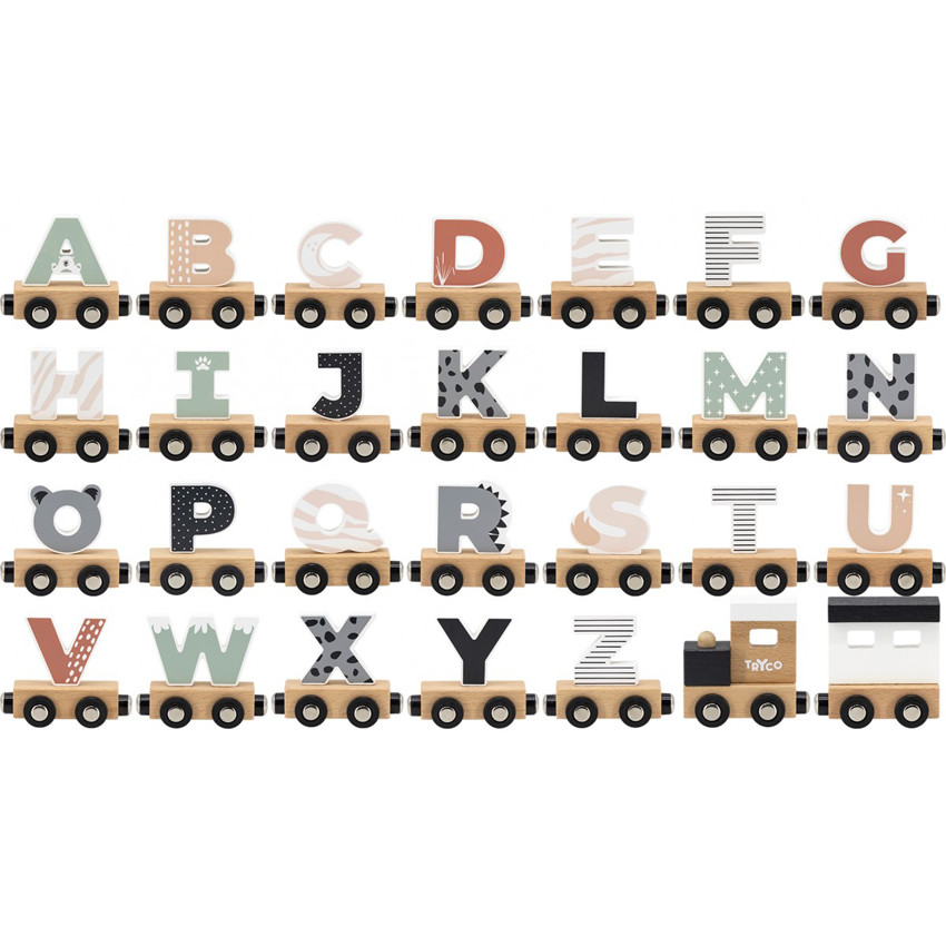 Lettre "G" en bois pour train coloré  