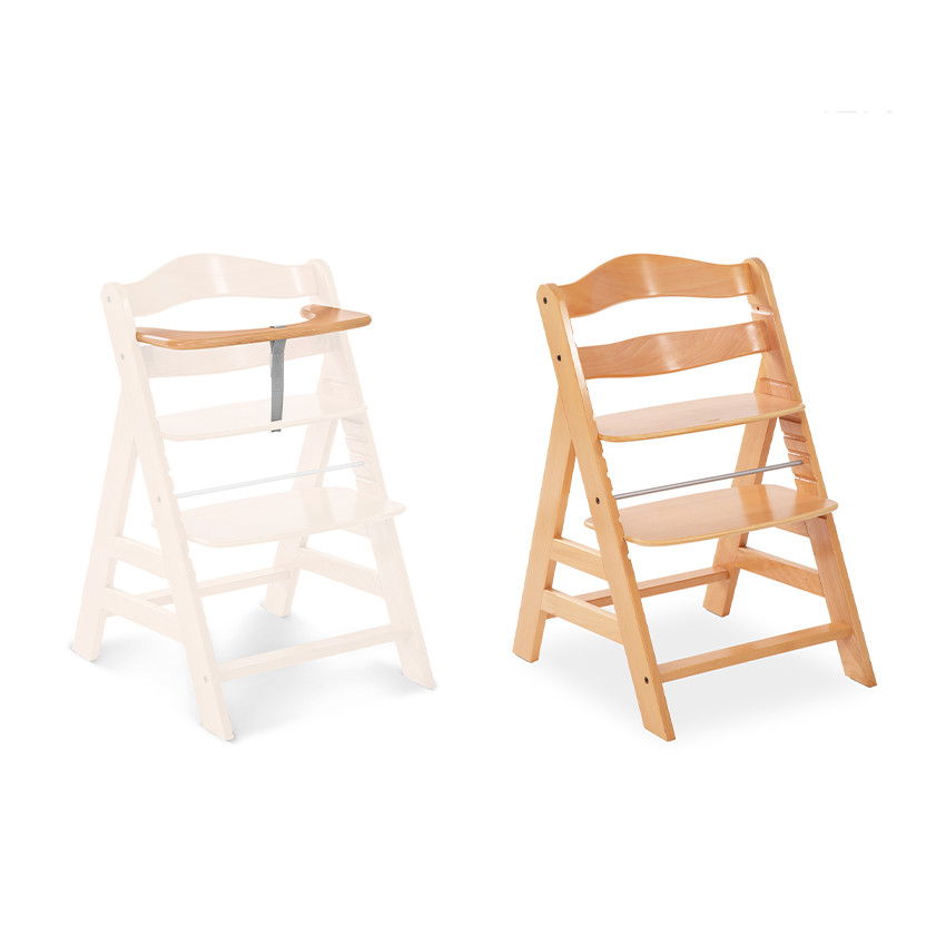 Chaise haute en bois Alpha+ coloris naturel 