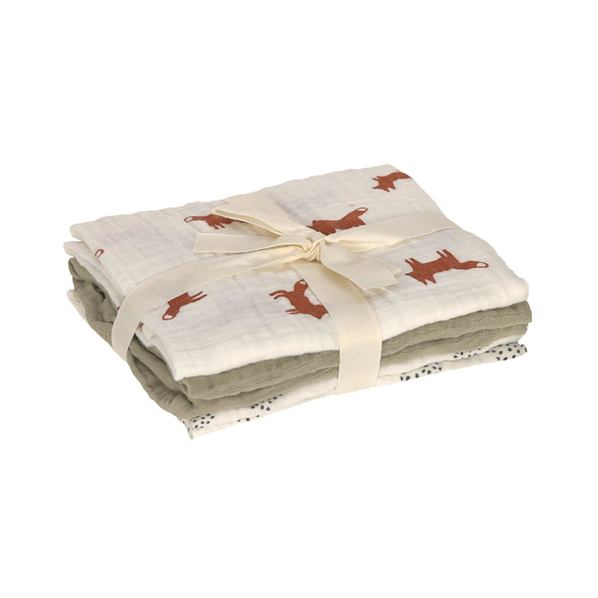 Lot de 3 langes Little Forest Renard 