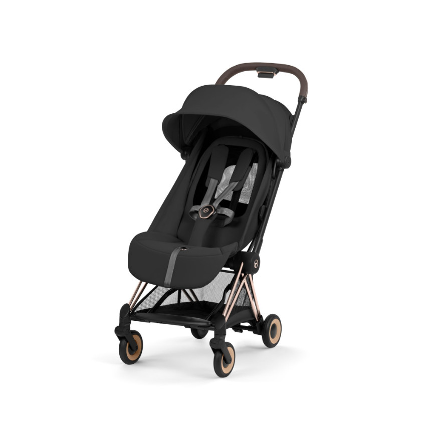Poussette ultra-compacte Coya 2026 + Nacelle Lux - Rosegold / Sepia Black 