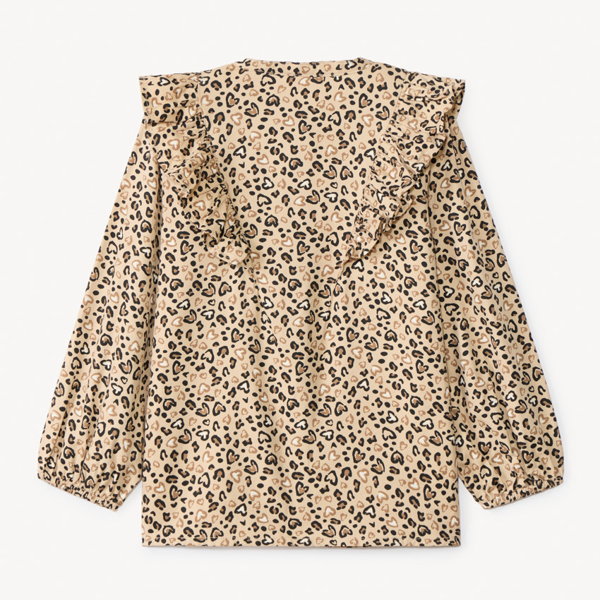 Chemise manches longues imprimé léopard pour fille 