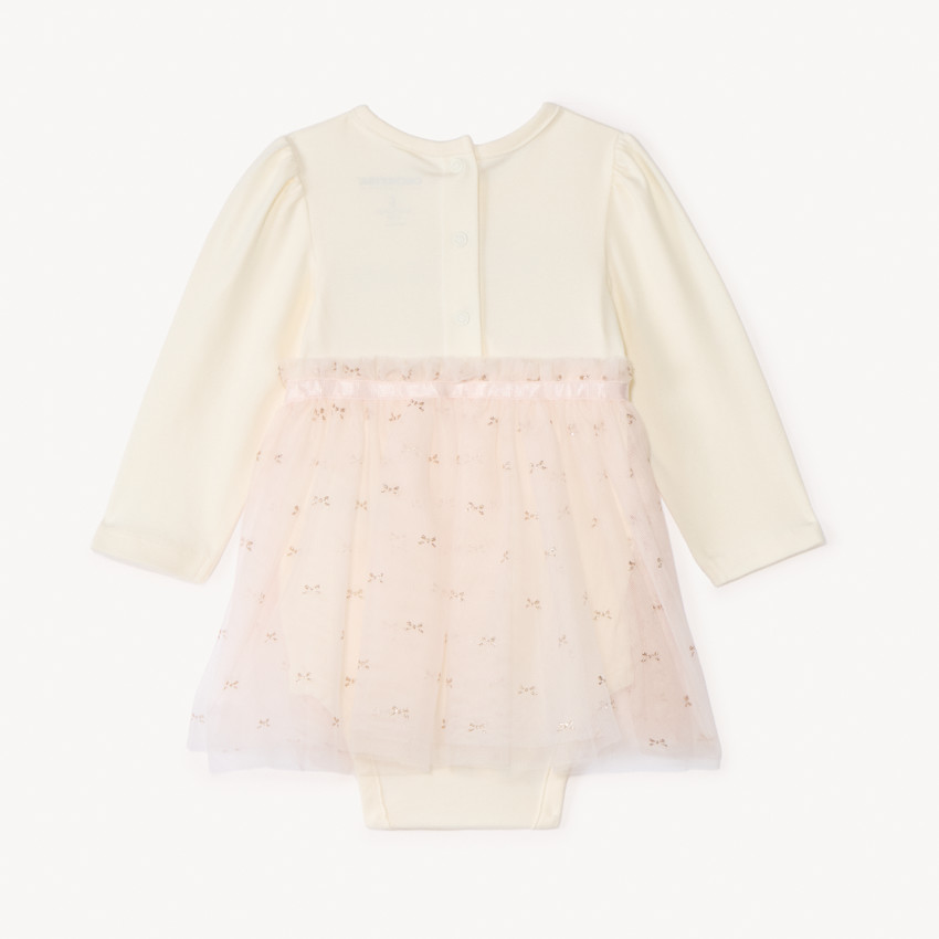 Robe body manches longues effet 2 en 1 pour bébé fille 