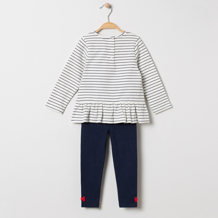 Ensemble avec tunique rayée et legging à noeuds 