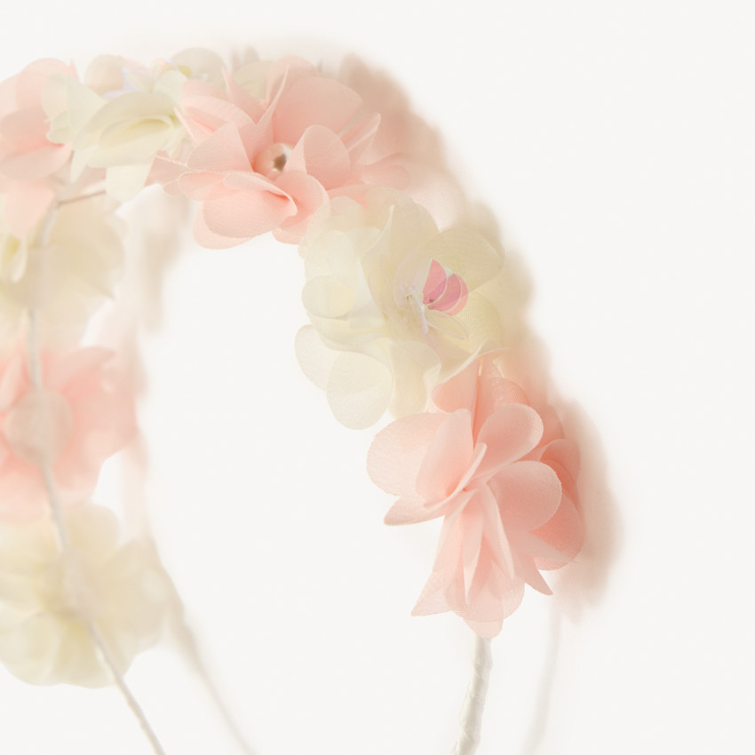 Serre-tête floral esprit couronne de fleurs pour fille 
