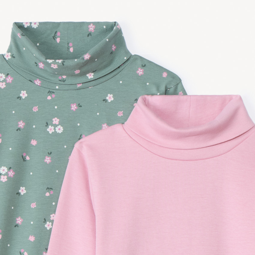 Lot de 2 sous-pulls cols roulés pour fille 