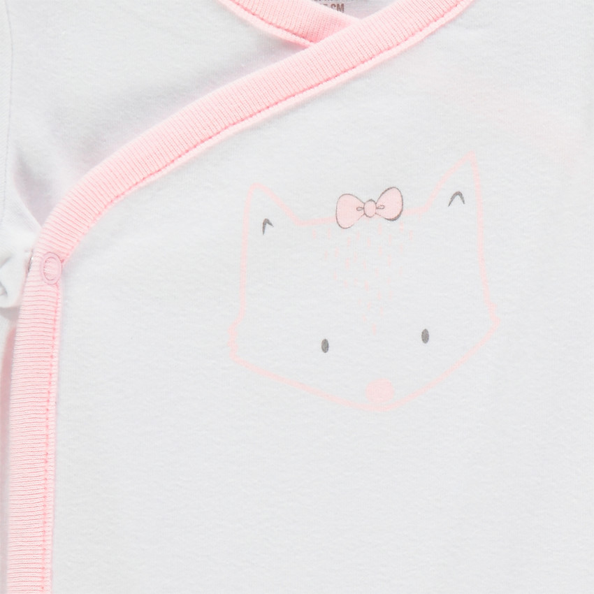 Lot de 2 bodies manches longues en coton imprimés chats 