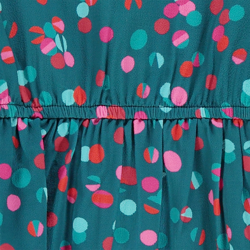 Robe manches longues à pois all-over 