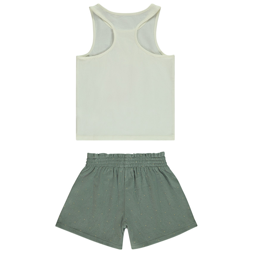 Ensemble débardeur fantaisie + short imprimé pour fille 