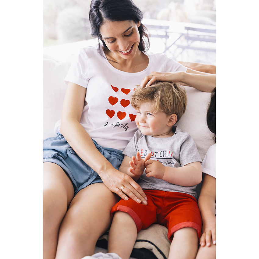 T-shirt manches courtes à texte printé "Le Bout'Chou" Team family 