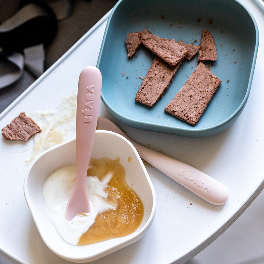 Lot de 2 couverts en silicone Barbe à papa + boîte de transport 