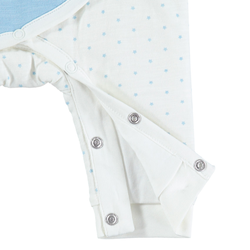 Combinaison longue en maille slub patch étoile Smiley Baby 